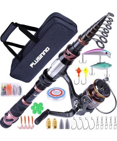 Portable Telescopic Fishing Rod and Reel Combo Kit - with Spincast