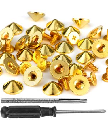 YORANYO 270 Sets Mixed Shape Spikes and Studs Silver Color Screw Back  Bullet Cone Studs and Spikes Rivet Kit with Install Tools for Leather Craft
