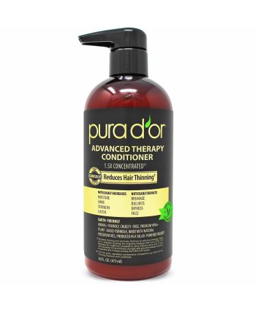 PURA D'OR Advanced Therapy Conditioner For Increased Moisture Strength Volume & Texture No Sulfates Made with Argan Oil & Biotin All Hair Types Men & Women Packaging May Vary 16 Fl Oz