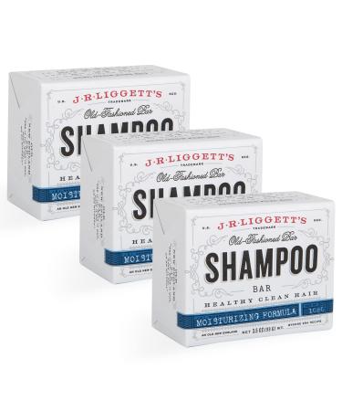 J R LIGGETT'S All-Natural Shampoo Bar  Moisturizing Formula -Supports Strong and Healthy Hair-Nourish Follicles with Antioxidants and Vitamins -Detergent and Sulfate-Free  Set of Three 3.5 Ounce Bars