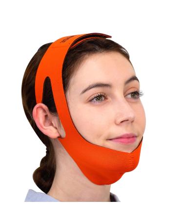 Double Chin Reducer Face Slimming Strap   Reusable Heat Generating V Line Face Lift Mask by Ohmymuse (Orange)