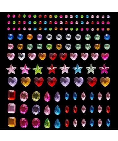 3D Heart Shape Nail Stickers Face Rhinestone Gems Sticker Face