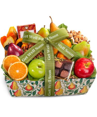 A Gift Inside Get Well Soon Orchard Delight Fruit and Gourmet Gift Basket