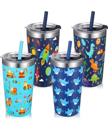  Yahenda 4 Pack Kids Straw Sippy Cups, Toddler Stainless Steel  Smoothie Cups, Spill Proof Insulated Tumbler with Lid and Silicone Straw,  Unicorn Mermaid Baby Water Bottle for Girls Boys Hot Drink 