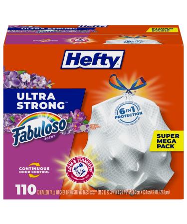 Hefty Ultra Strong Tall Kitchen Trash Bags, Fabuloso Scent, 13 Gallon, 110  Count