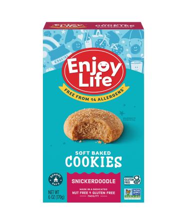 Enjoy Life Snickerdoodle Soft Baked Cookies, Gluten Free, School Safe, Non GMO, Dairy Free, Soy Free, Vegan, Nut Free Cookies, 6 oz Box