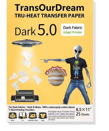 TransOurDream Iron on Heat Transfer Paper for Dark T Shirts (20
