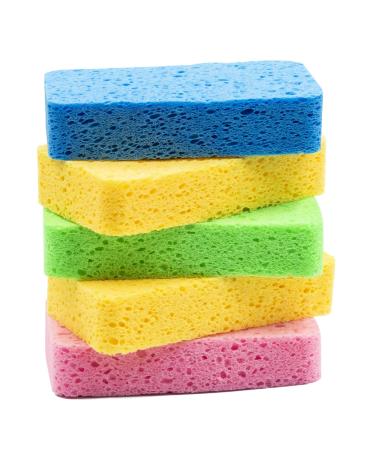 Temede Car Wash Sponge 5pcs, Large All Purpose Sponges for Cleaning, 2.4in  Thick Foam Scrubber Kit, Sponges for Dishes, Tile, Bike, Boat, Easy Grip