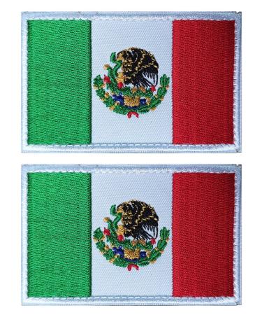 2 PCS AliPlus Mexico Flag Patch Embroidered Tactical Military Morale Patch  Hook and Loop