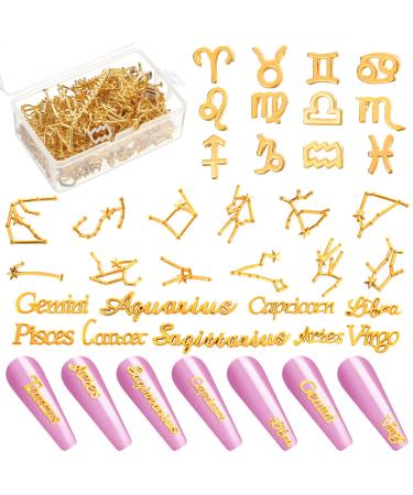  52 Pieces Letters Nail Stud Stickers Alloy Rhinestone