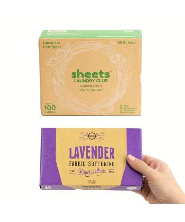  Sheets Laundry Club - As Seen On Shark Tank - Laundry Detergent  - (Up to 100 Loads) 50 Laundry Sheets- Fresh Linen Scent - No Plastic Jug -  New Liquid-Less Technology 