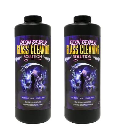 Resin Reaper Glass Cleaner 2-Pack 64 OZ, Pipe Cleaner, Safe on Glass  Metal Ceramic and Pyrex, 420 710 Friendly Cleaning