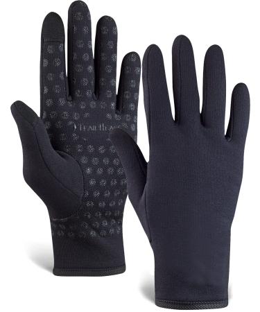 TrailHeads Mens Power Running Gloves - Black Touchscreen Gloves