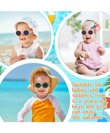 2 Pcs Polarized Baby Sunglasses with Adjustable Strap Flexible UV400 UV  Protective Toddler Sunglasses Soft Frame Unbreakable Baby Glasses for 0-36  Months Newborn Kids Boys Girls