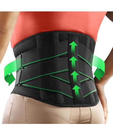 FREETOO Back Support Belt for Back Pain Relief with 6 Stays, Adjustable  Back Brace for Men/Women for work, Anti-skid Lower Lumbar Support with  16-hole