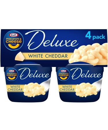 Kraft Deluxe White Cheddar Macaroni & Cheese Easy Microwavable Dinner (4 ct Pack 2.39 oz Cups)