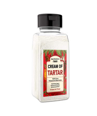 Cream of Tartar By Unpretentious Baker, 4 Cups, Non-GMO, Gluten Free, Vegan, Slotted Cap Spice Shaker 2 Pound (Pack of 1)