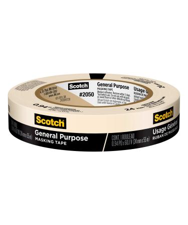 Scotch General Purpose Masking Tape  Tan  Tape for Labeling  Bundling and General Use  Multi-Surface Adhesive Tape  0.94 Inches x 60 Yards  1 Roll General Purpose 0.94 Width
