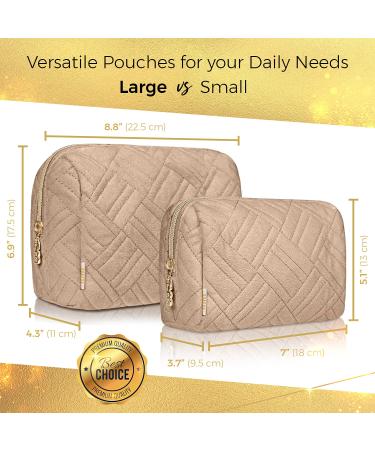 Large Cosmetic & Makeup Bag, Zippered Makeup Pouch for Women