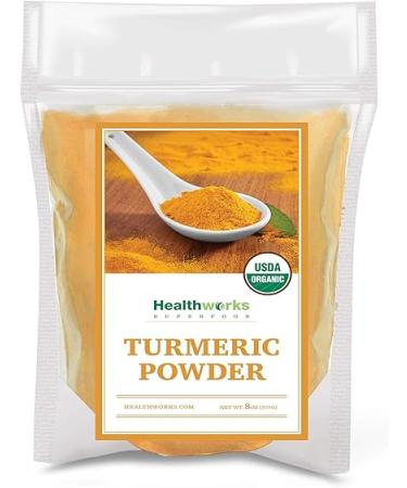 Healthworks Turmeric Powder (8 Ounces) Ground Raw Organic Curcumin Antioxidants Keto Paleo Vegan NonGMO