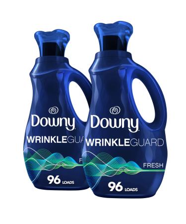 Downy Wrinkleguard Laundry Fabric Softener Liquid, Fresh Scent, 192 Total Loads (Pack of 2) Downy Liquid Fabric Softener