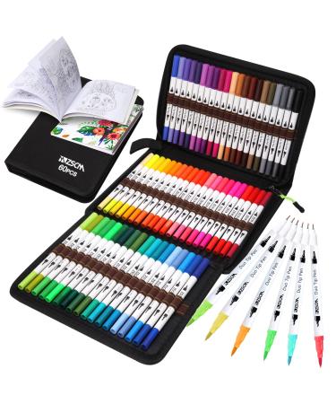 32 Colors Duo Tip Brush Markers Art Pen Set, Artist Fine and Brush