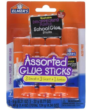 Elmer's Jumbo Glue Stick (3 Pack) 1.4 Ounce (40 Gram) Each - Washable  Disappearing Purple