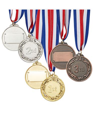 Juvale 12 Pack Gold Winning Metal Awards Medal for Contests, 1.5
