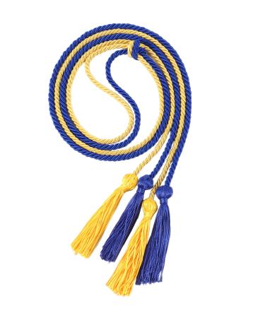 UIALECG Double Graduation Honor Cords - Royal Blue and Gold,68" Long Royal Blue+gold