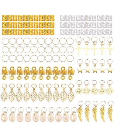 Tecbeauty 236 Pieces Hair Jewelry for Women Braids Rings Cuffs Clips  Aluminum Beads Dreadlock Accessories-Box Storage