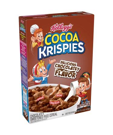 Cocoa Krispies Cold Breakfast Cereal, 8 Vitamins and Minerals, Rice  Krispies Treats, Family Size, Original, 22.4oz Box (1 Box)