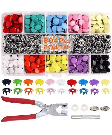 Snap Fastener Kit Metal Snaps Buttons with Fixing Tools 4 Color