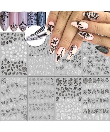 Stars Nail Art Stickers Decals 6Sheets Nail Art Supplies 3D Self-Adhesive  Nail Art Decoration Stars Holographic Laser Design Nail Art Accessories  Women and Girls DIY Acrylic Nail Art