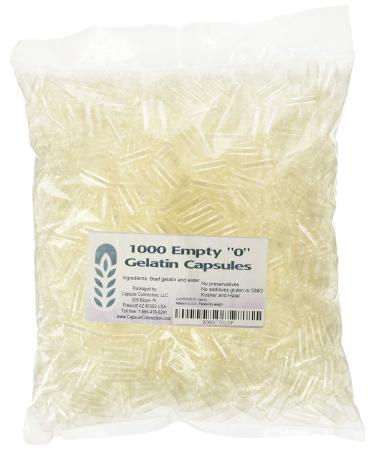 Capsule Connection 1000 Bulk 0 Empty Gelatin Capsules USA-made resealable bag