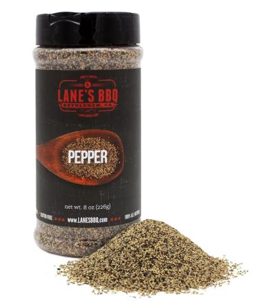 Lane's BBQ Salt and Pepper 50/50 | Coarse Salt and 16 Mesh Black Pepper | Bulk Spices | Gluten-Free | 12.5oz Bottle