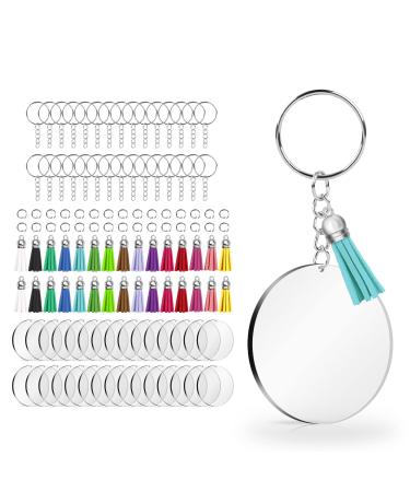 Keychain Tassels Jewelry Key Charms - 300pcs Keychain Tassels Bulk  Including 100pcs Key Chain Tassles, 100pcs Jump Rings, 100pcs Screw Eye  Pins Hooks