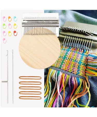 Speedweave Darning Loom 28 Hooks Type Weave Tool,Wooden Weaving Frame Loom  for Beginners,Quickly Household Mending Loom,Hand Craft DIY Weaving Repair  Tool for Jeans,Socks and Clothes