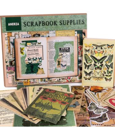 ANERZA 531 PCS Vintage Scrapbooking Supplies Stickers, Aesthetic Scrapbook Paper Art Journaling Kit for Bullet Journals, Ephemera for Junk Journal, Washi Stickers, Cottagecore Decoupage for Adults
