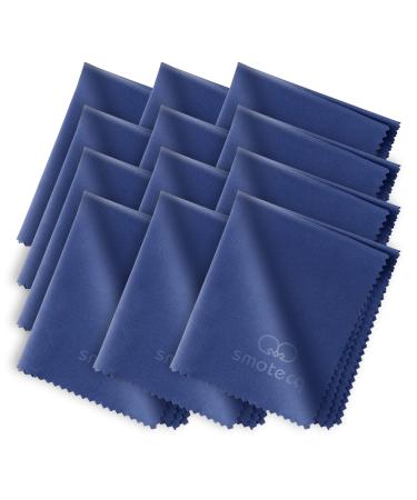 12 Pack Assorted Colors Microfiber Cleaning Cloths - Cleans Lenses, Glasses, Screens, Cameras, iPad, iPhone, Eyeglasses, Cell Phone, LCD TV Screens