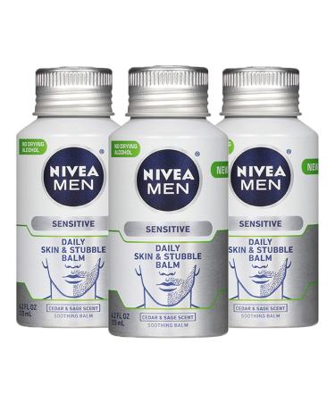 Nivea Men Sensitive Skin & Stubble Balm - Pack of 3, Men's Face Lotion for Before and After Shave, 12.6 Fl Oz 3 Pack