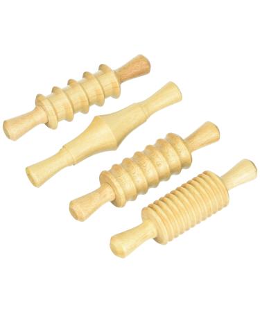 Creativity Street AC3748DI Clay and Dough Pattern Rolling Pin Set, 8-1/4" Size, Wood (Pack of 4)