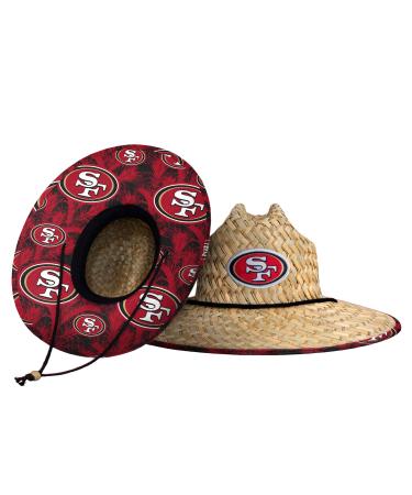 FOCO Men's NFL Team Logo Floral Lifeguard Beach Straw Sun Hat San Francisco  49ers One Size Team Logo