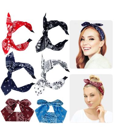 eyxformula 6 Pcs Colorful Headbands, Fashion Floral Polka Dot Stripe Hair  Bow Headbands Randomly, Lovely Ears Hairbands Knot Hair Bands Hair
