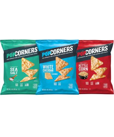 PopCorners Snacks Gluten Free Chips 3 Flavor Variety Pack 1oz Bags (20 Pack)