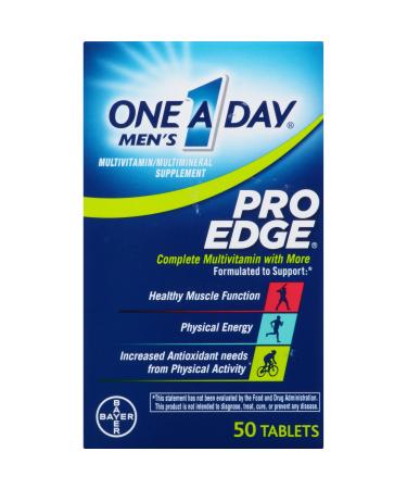 One A Day Mens Pro Edge Multivitamin, Supplement with Vitamin A, Vitamin C, Vitamin D, Vitamin E and Zinc for Immune Health Support* and Magnesium for Healthy Muscle Function, 50 Count