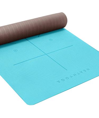 Heathyoga Yoga Blocks 2 Pack with Strap, High Density EVA Foam Yoga Block  and Yoga Strap Set to Support and Improve Poses and Flexibility Turquoise