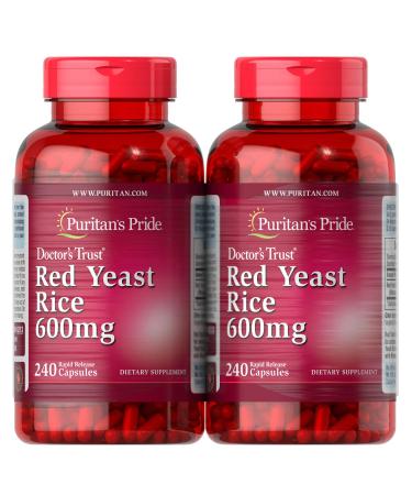 Puritan's Pride Red Yeast Rice 600 mg, 240 Count, Pack of 2