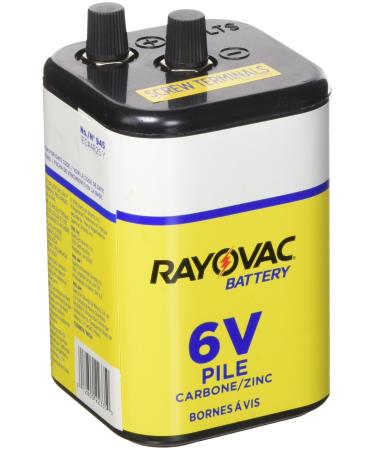 RAYOVAC Heavy Duty Lantern Battery, 6 Volt Screw Terminals, 945R4C Heavy Duty (945R4) 6 Volt