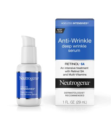 Neutrogena Ageless Intensives Anti-Wrinkle Retinol Serum  Deep Wrinkle Daily Serum with Retinol SA  Vitamin E  and Vitamin A  Anti-Wrinkle Serum Treatment  1 fl. oz