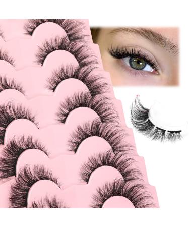  Manga Lashes Natural Look False Eyelashes Anime Lashes Mink  Wispy Fluffy Spiky 3D Volume Eyelashes Pack Korean Japanese Asian Cosplay  Fake Eyelashes Look Like Individual Cluster 7 Pairs by EYDEVRO 